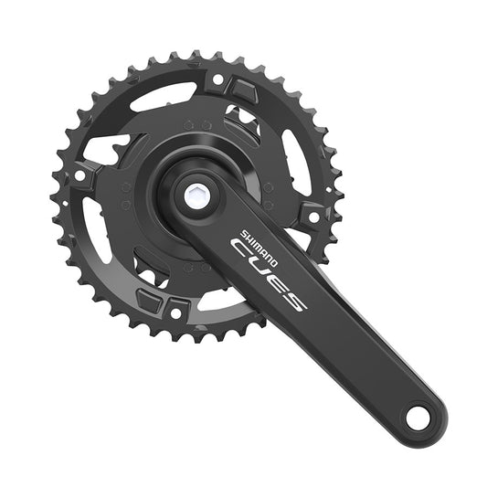 Shimano CUES FC-U4000-2 MTB crankset with 26-40T chainrings, black finish, 170mm JIS spindle, designed for mountain biking.