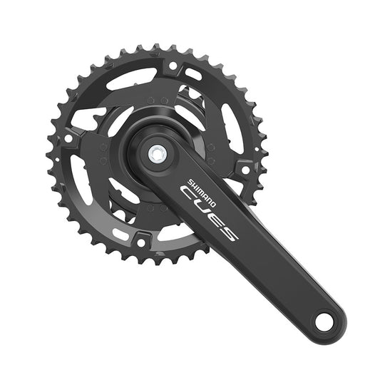 Shimano CUES FC-U4010-2 MTB crankset in black with 170mm arms, 26-40-24T chainrings, 24mm spindle, boost compatibility