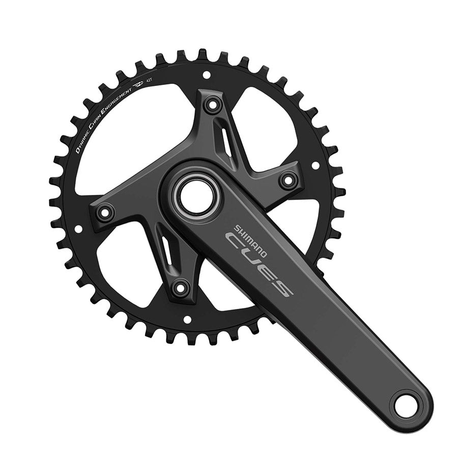 Shimano CUES FC-U6030-1 road and track crankset with 40T chainring, 165mm black Hollowtech II design for cycling performance