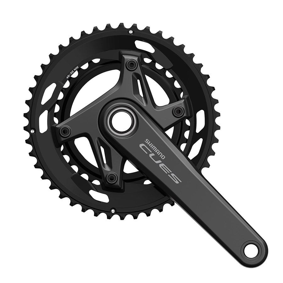 Shimano CUES FC-U6030-2 road and track crankset with 32/46T chainrings, 165mm black Hollowtech II crank arms for bikes