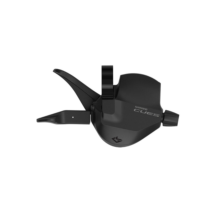 Shimano CUES SL-U4000 MTB trigger shifters in black, designed for 9-speed mountain bikes, with ergonomic trigger levers.