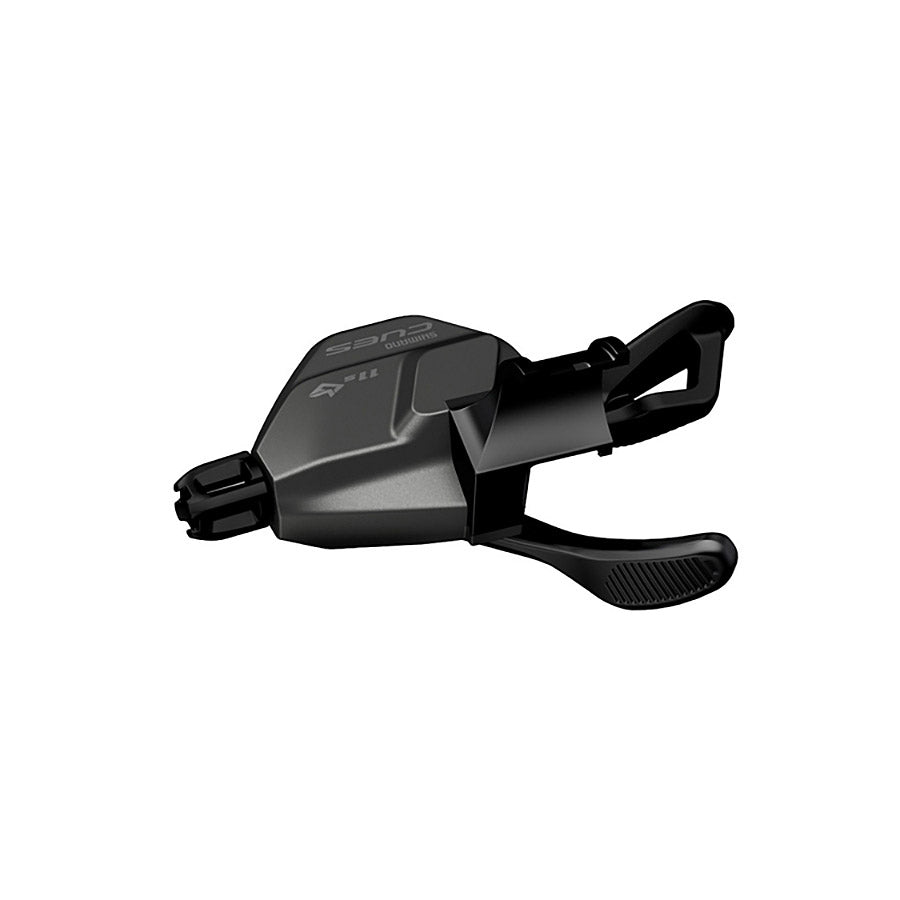 Shimano CUES SL-U8000 MTB trigger shifters with 11-speed I-spec II design in black for mountain biking.