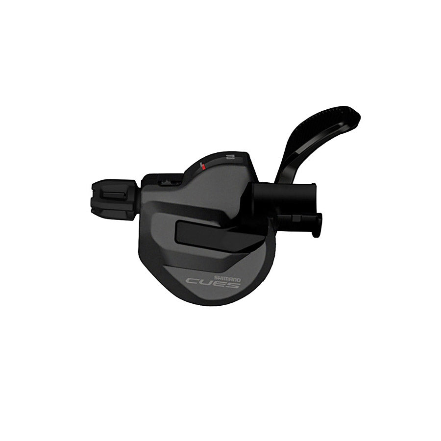 Shimano CUES SL-U8000 MTB trigger shifters with 11-speed I-spec II black design for mountain bikes.
