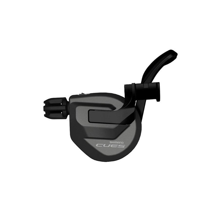 Shimano CUES SL-U8000 MTB trigger shifters with 11-speed I-spec II black design for mountain bike gear shifting.