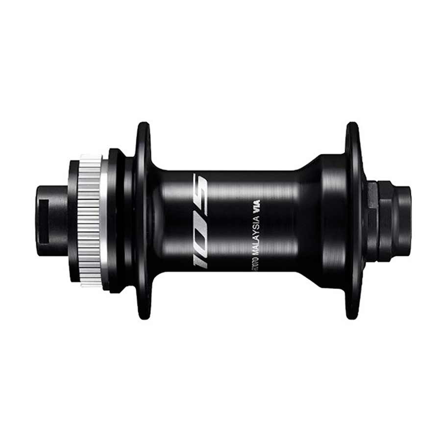 Shimano 105 FH-R7070 rear disc hub, 32-hole, 12mm thru-axle, 142mm, black, for road bike wheelsets.