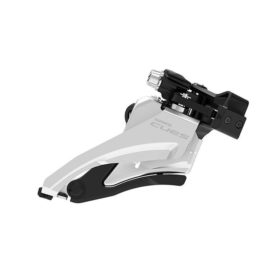 Shimano CUES FD-U4000 MTB front derailleur for 2x9/10-speed bikes, dual low clamp, swing top, cable pull, compatible with 28.6-34.9mm frames