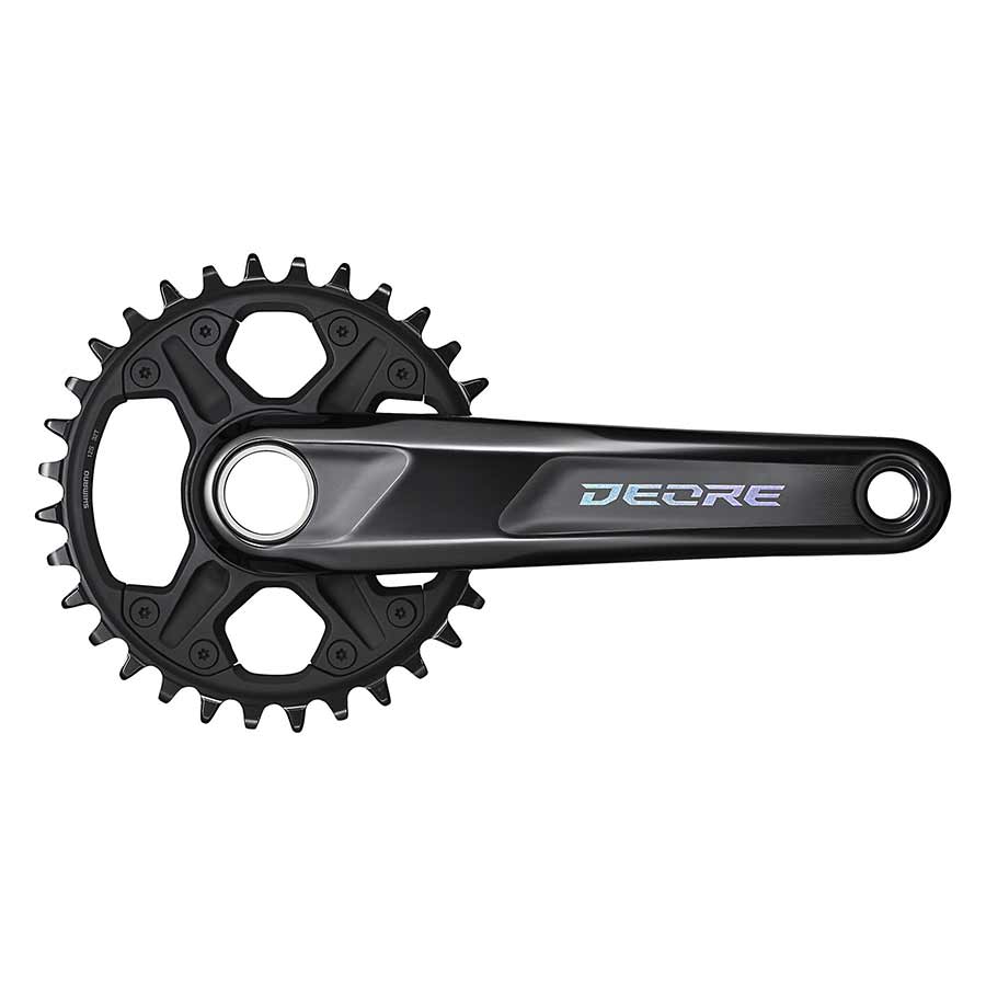 Shimano FC-M6100-1 MTB crankset with 170mm black crank arms for mountain biking, featuring Shimano's durable design.