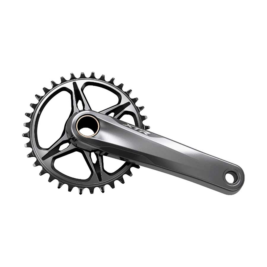 Shimano XTR FC-M9120 MTB crankset in grey with 170mm arm length, designed for mountain biking boost compatibility.