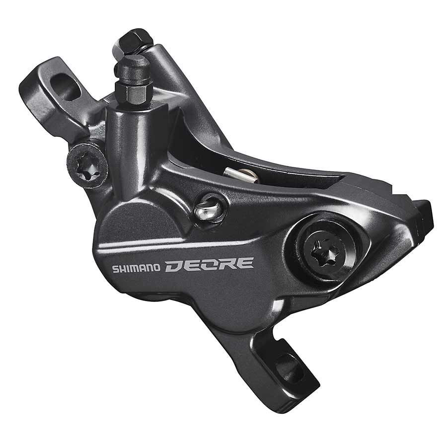Shimano Deore MTB hydraulic disc brake set with front post-mount caliper and disc, black finish, model BL-M6100 and BR-M6120
