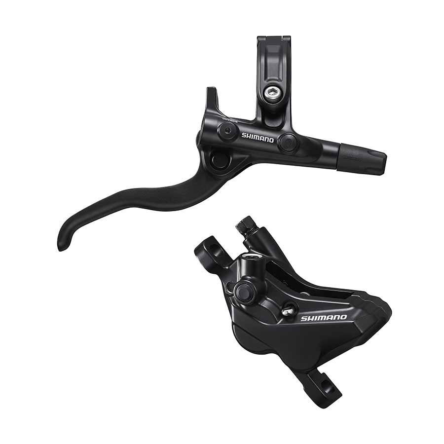 Shimano Deore BL-M4100 and BR-MT420 MTB hydraulic disc brakes set, front post-mount, black, not including disc.