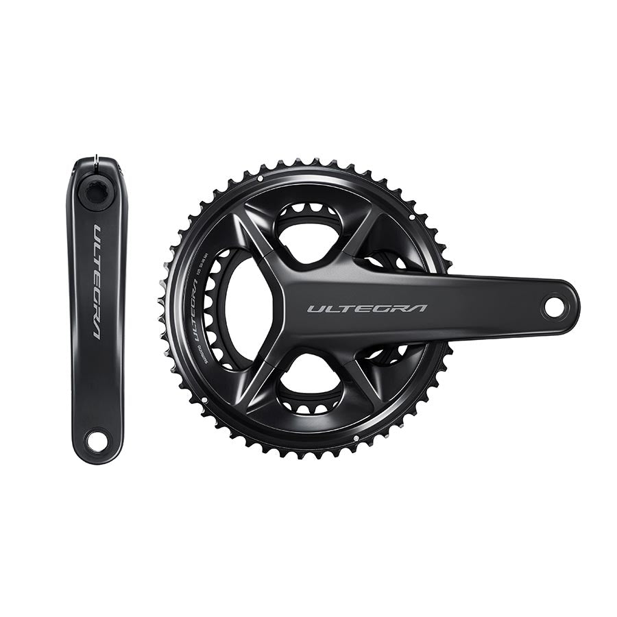 Shimano Ultegra FC-R8100 road and track crankset with 34-50T chainrings, black hollowtech II design, 165mm crank arm length