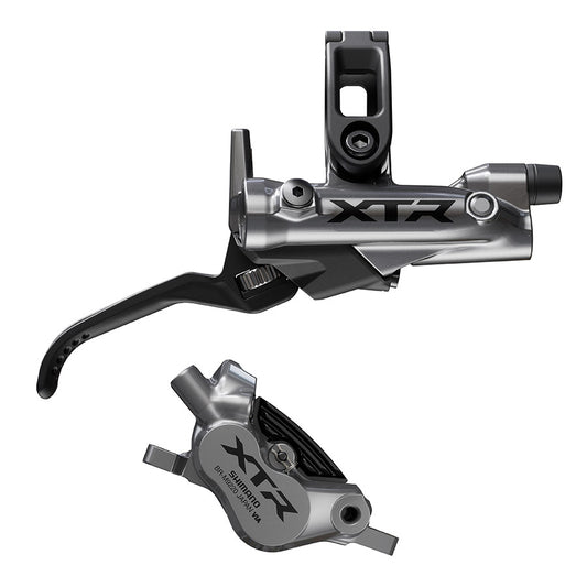 Shimano XTR BL-M9220 / BE-M9220 MTB hydraulic disc brakes, left black lever and caliper for mountain biking.