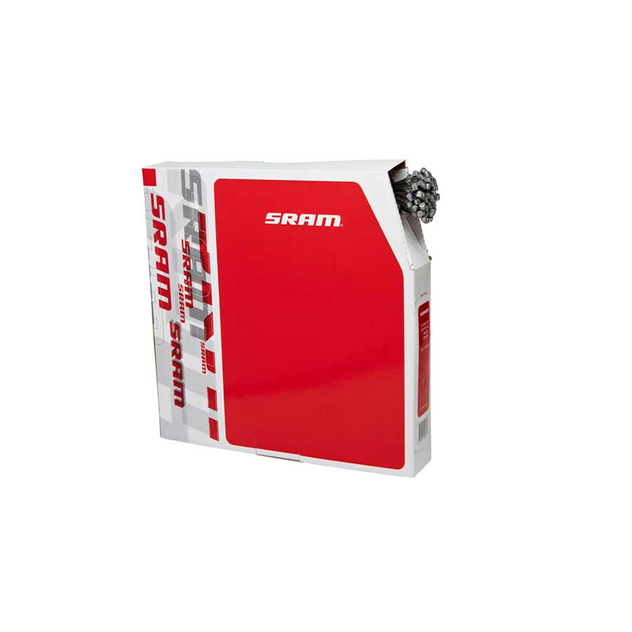 Set of 100 SRAM stainless steel brake cables, 1.5mm diameter, 1750mm length, suitable for mountain bike braking systems.