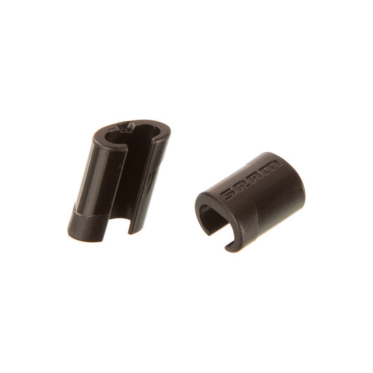 SRAM cable hose clips for bike cables and housing, black plastic mounts for securing cables and accessories.