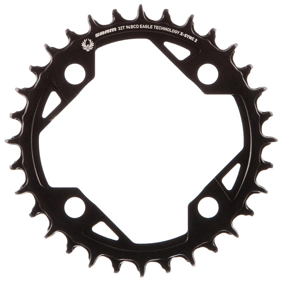 SRAM X-SYNC 2 94mm chainrings for light E-MTB, 30-speed, aluminum, black, 12-bolt BCD, single chainring with bolts
