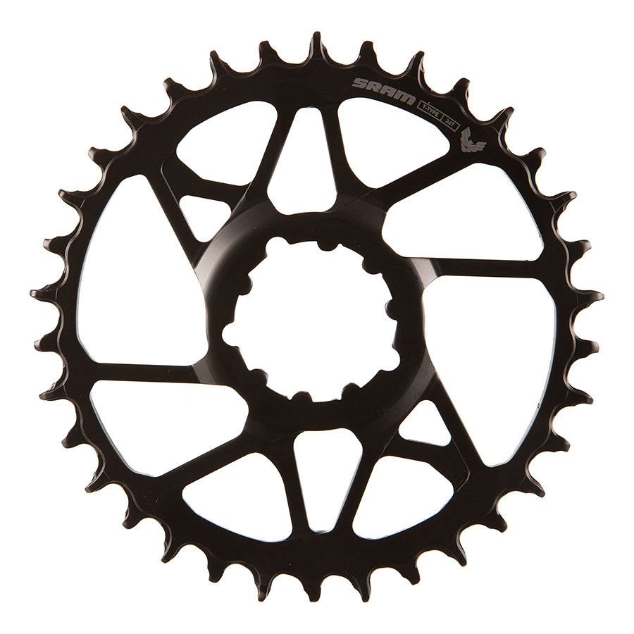 SRAM Eagle 70 3-bolt chainring with steel construction and black finish, designed for 12-speed direct mount bike drivetrain.