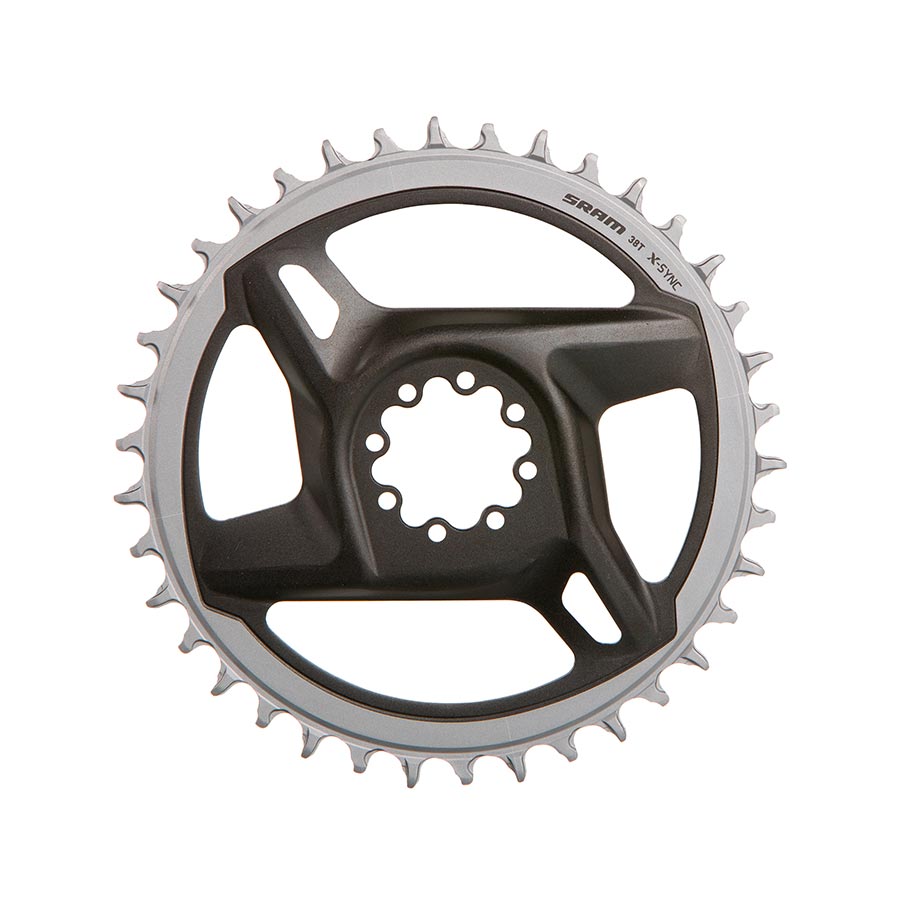 SRAM Force D1 Red and grey 38-tooth direct mount chainring for 12-speed bike, aluminum construction.