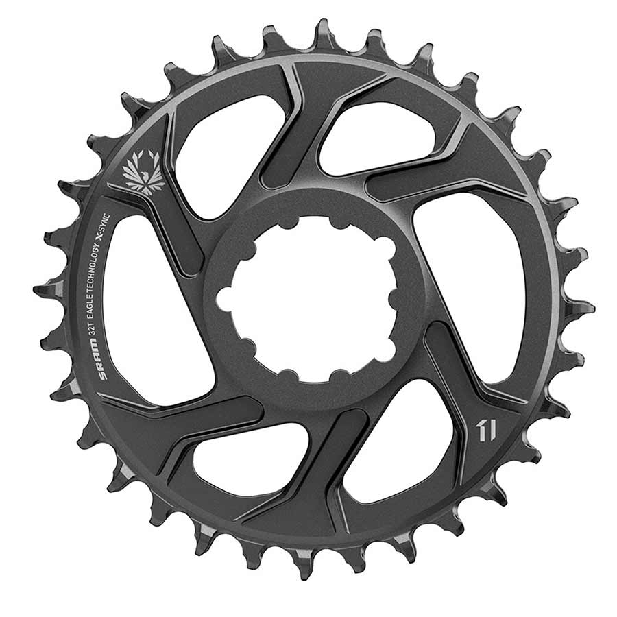 Black SRAM X-SYNC 2 steel chainring with 30 teeth and 6mm offset, designed for 11-12 speed direct mount bike drivetrain.