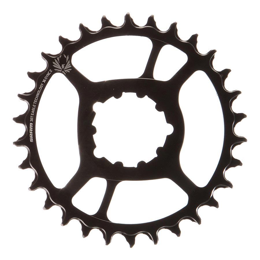 SRAM X-SYNC 2 Steel chainring with 30 teeth, black, direct mount, 6mm offset, compatible with 11-12 speed drivetrain.