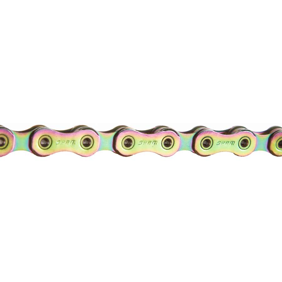 SRAM PC-XX1 Eagle 12-speed gold bike chain with 126 links and PowerLock connector, designed for mountain biking durability