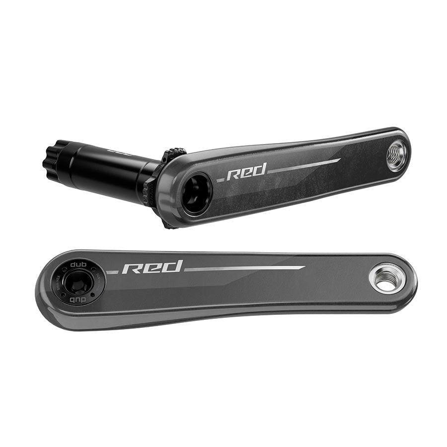 Red SRAM E1 DUB Crank Arm Assembly with 160mm length and 8-bolt direct mount for mountain bike crankset.