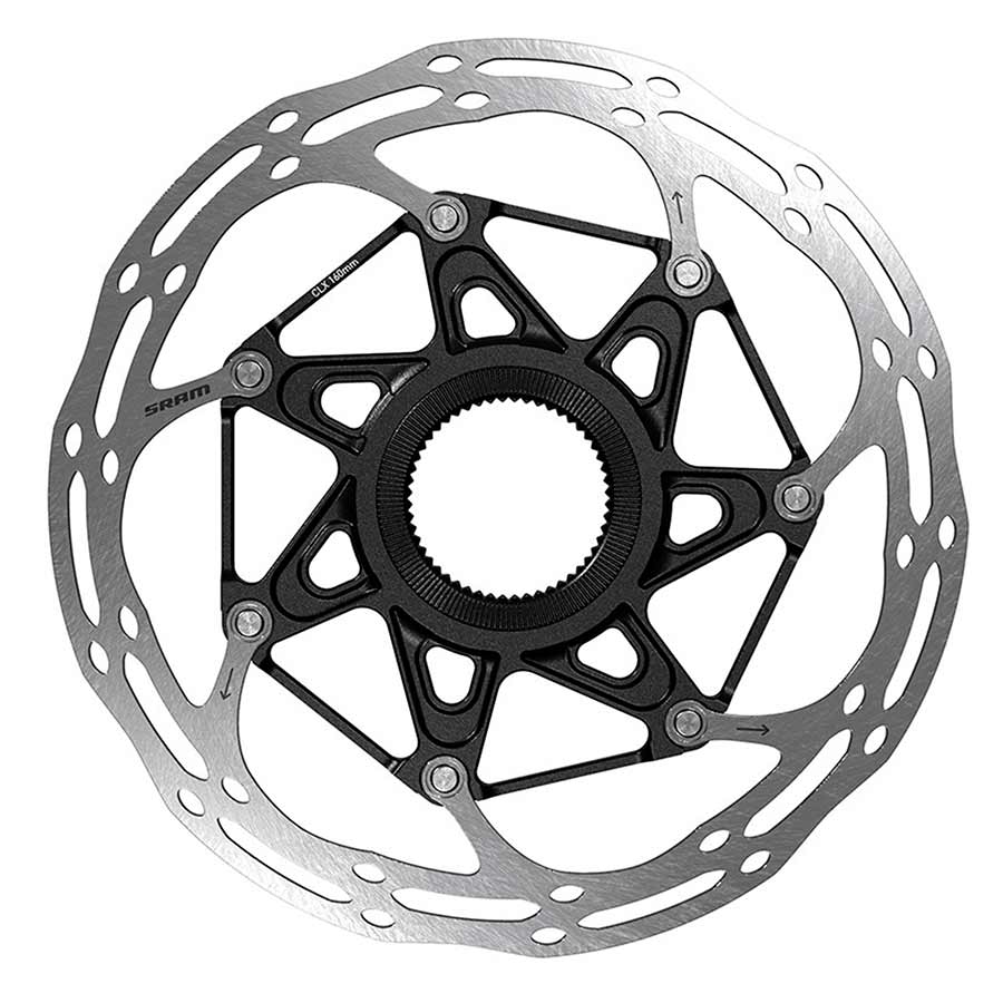 SRAM Centerline 2 Piece Rounded Centerlock disc brake rotor for mountain bikes, 140mm diameter, metal construction and detailed design