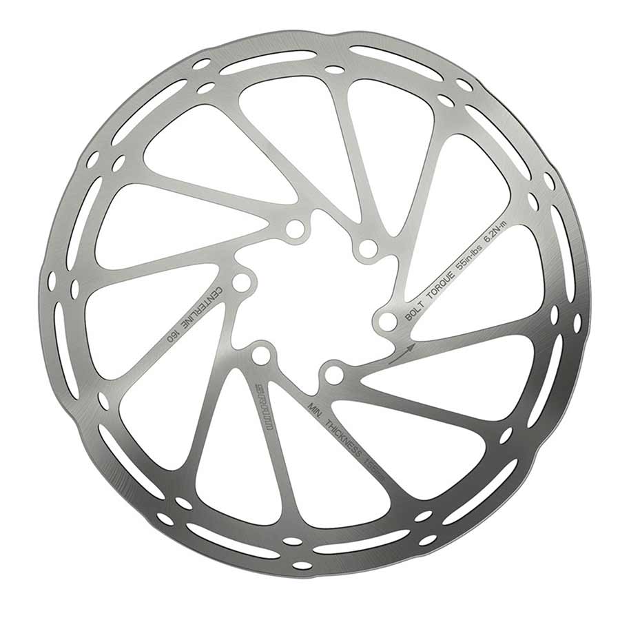 SRAM Centerline Rounded 6 Bolt disc brake rotor for bikes, 140mm diameter, with precision-machined braking surface.