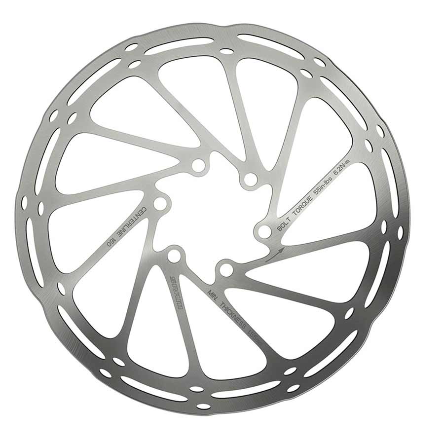 SRAM Centerline Rounded 6 Bolt disc rotor for bikes, 140mm size, featuring a smooth rounded edge design.