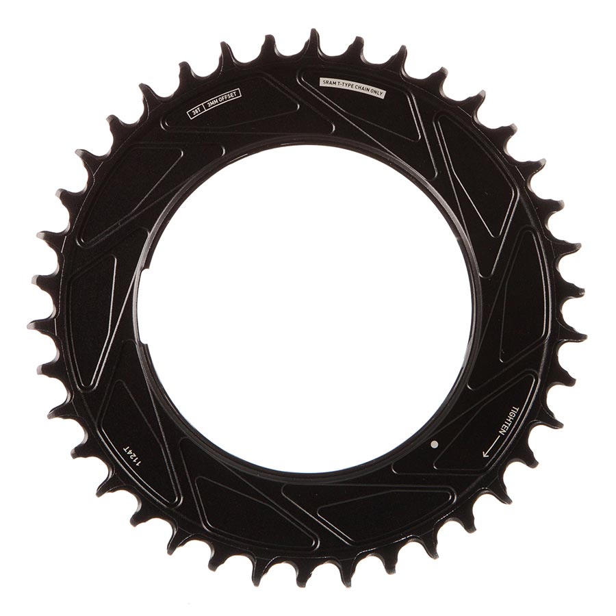 SRAM Eagle T-Type Thread Mount chainring with 32 teeth, black aluminum, 12-speed, 0mm offset, designed for mountain bike cranksets.
