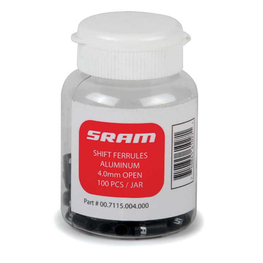 SRAM, Al Ferrule, 4mm, Black, 100pcs