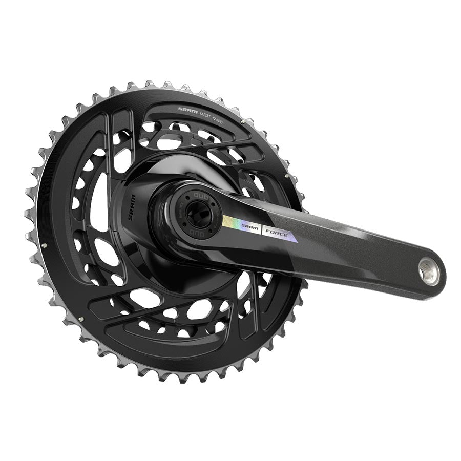 SRAM Force D2 2x road and track crankset in black with 48/35 chainrings, DUB bottom bracket, 165mm length, for disc brakes