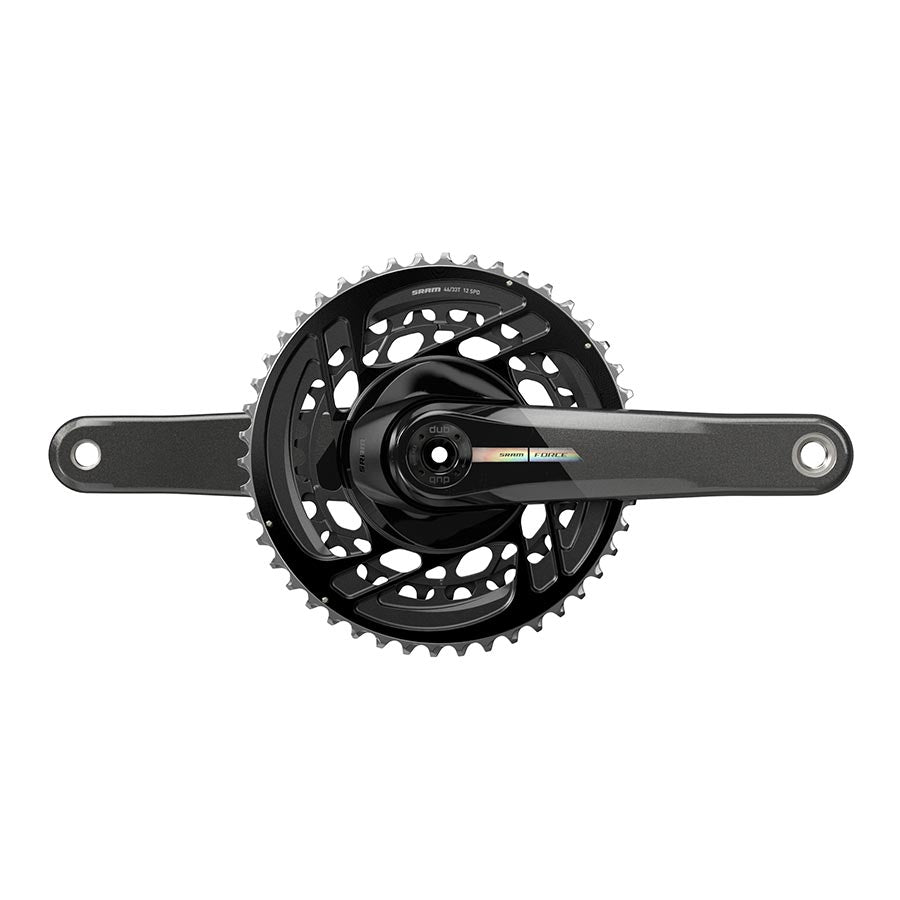 SRAM Force D2 2x road and track crankset with 48/35T chainrings, 165mm black DUB crankarms, suitable for road disc bikes