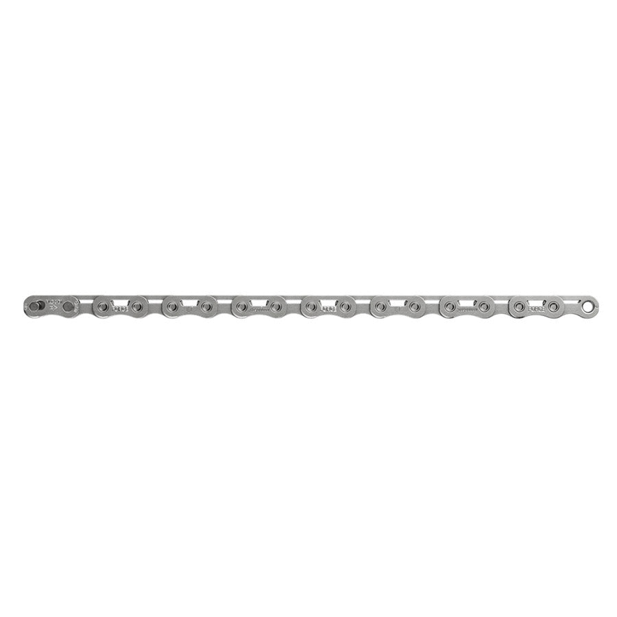 SRAM Force E1 Flattop bike chain with 114 links, chrome finish, designed for high-performance cycling durability