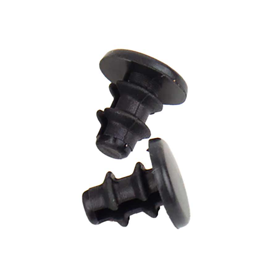 Set of 25 SRAM frame protection plugs, 4.2mm, for bike frame protection, shown in black plastic with multiple plugs.