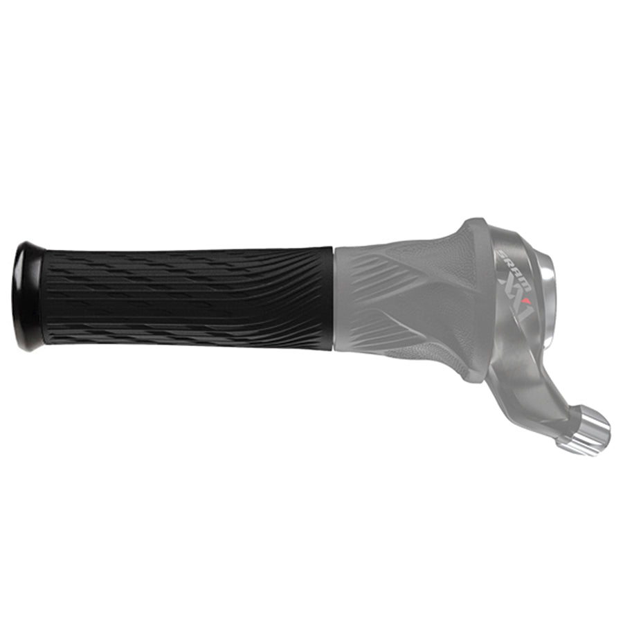 Black and silver SRAM XX1 locking grips for GS mountain bike handlebars, featuring ergonomic design and secure locking mechanism.