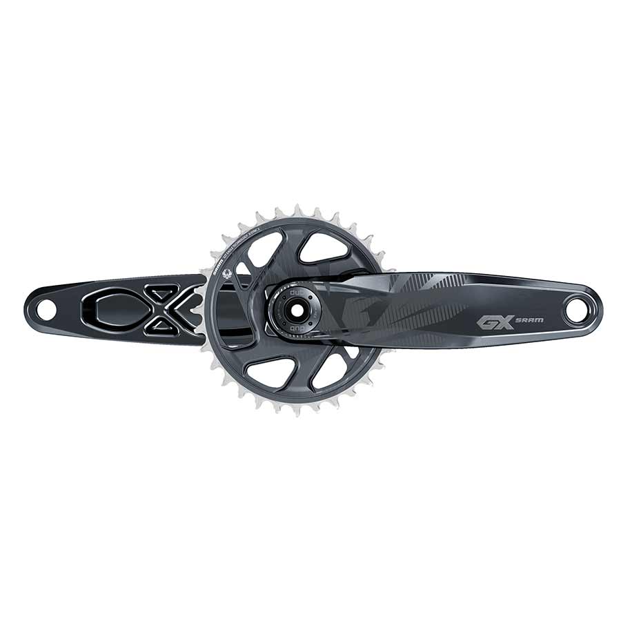 SRAM GX Eagle DUB C1 MTB crankset with 32-tooth chainring, black finish, 175mm length, designed for mountain biking.