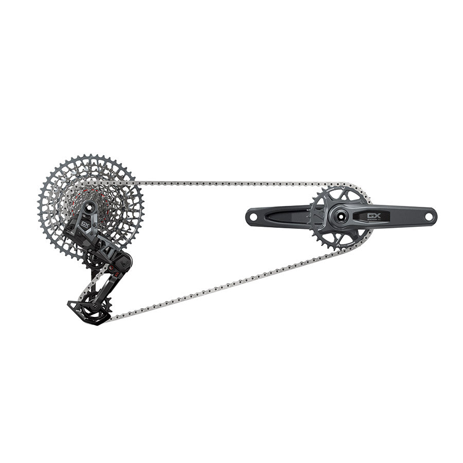 SRAM GX T-Type Eagle D2 mountain bike derailleur with 175mm length, black finish, designed for durable off-road cycling.