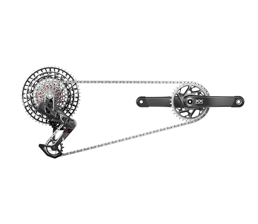 SRAM XX SL T-Type mountain bike crankset with 175mm crank arms, designed for high-performance off-road cycling.
