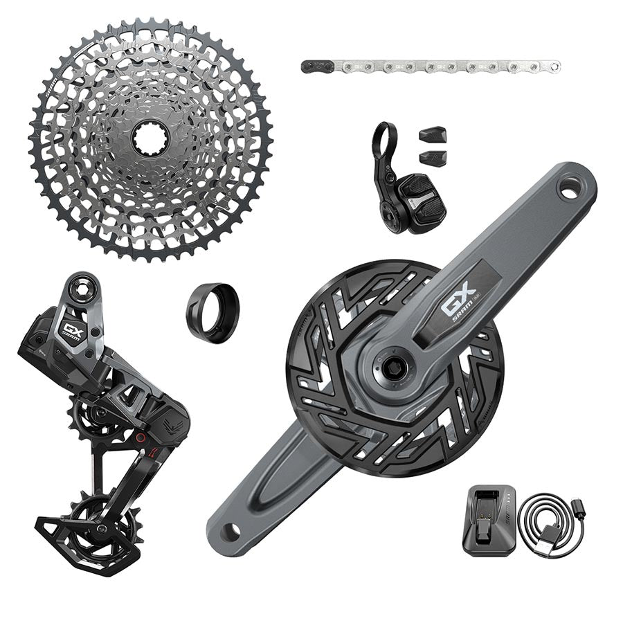 SRAM GX T-Type Pedal Assist mountain bike kit with 160mm components and pedal assist system for enhanced mountain riding performance.