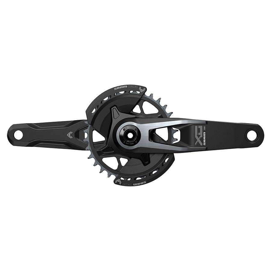 Black SRAM X0 Eagle T-Type V2 MTB crankset with 175mm arms, designed for mountain biking and boost spacing.