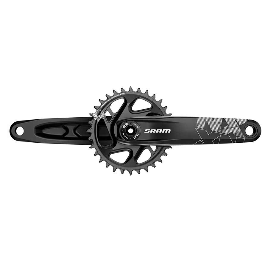SRAM NX Eagle DUB MTB crankset with 32T chainring, black finish, 175mm crank arms, designed for mountain biking.