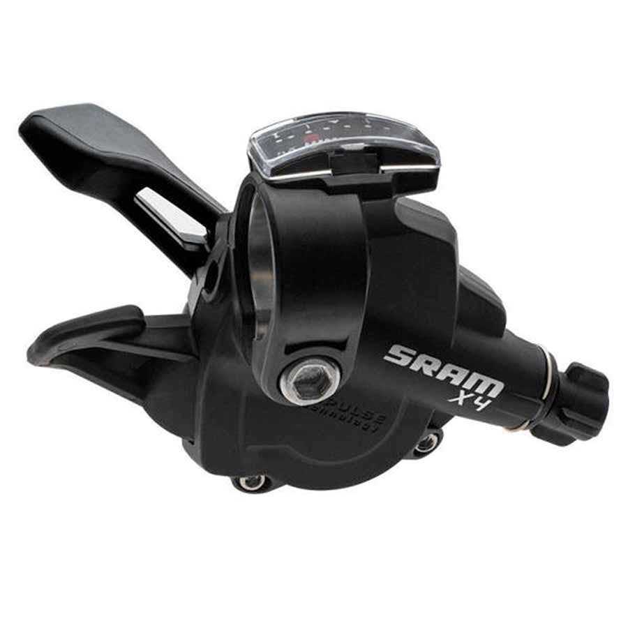 Pair of SRAM X4 MTB trigger shifters for 3x8-speed mountain bikes, with ergonomic design and durable construction.