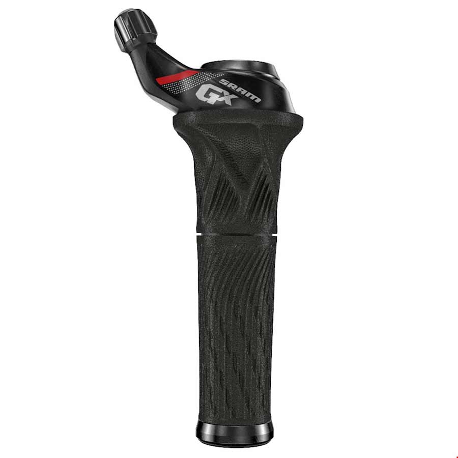 SRAM GX MTB twist shifter lever for left handlebar, durable grip shift for mountain bike gear changing.