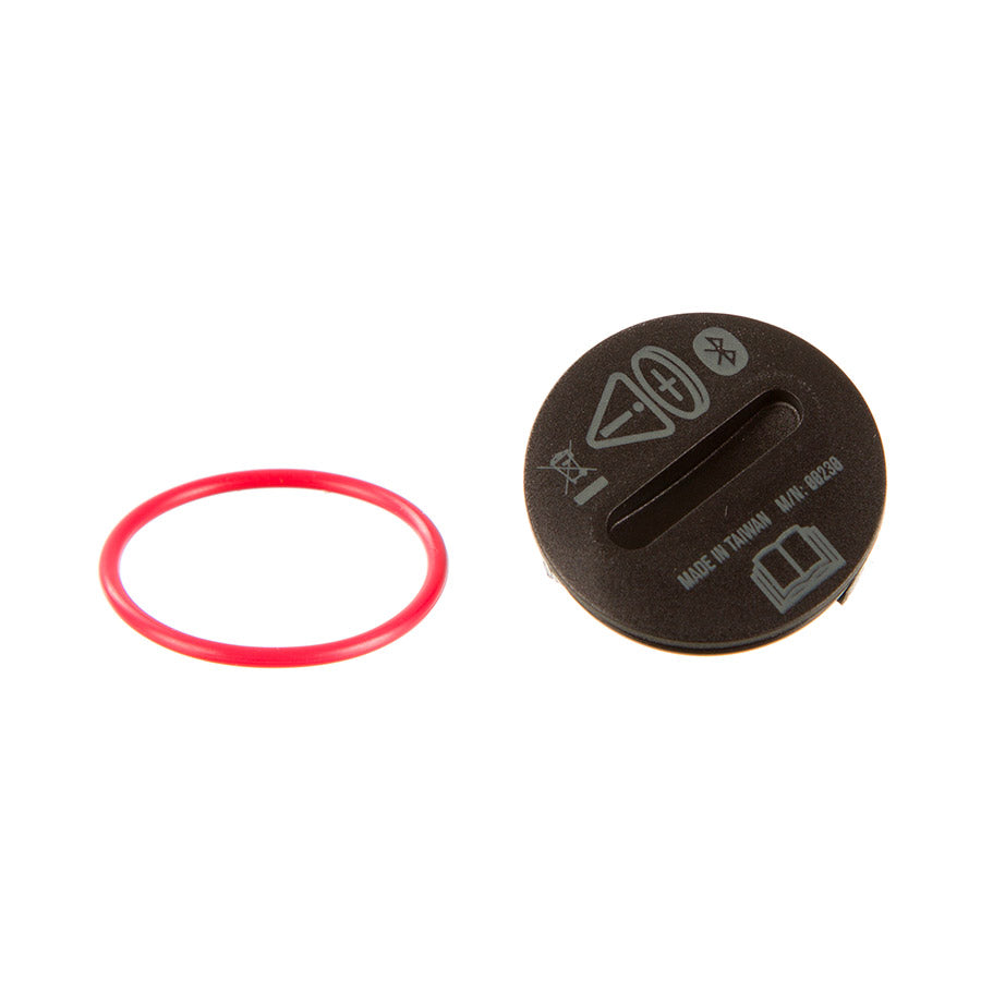 SRAM POD D1 battery door for electronic shifter, close-up of black accessory part on SRAM e-bike component.