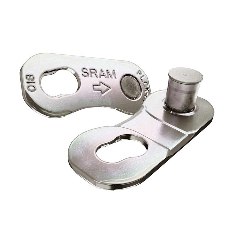 SRAM Power Link and Power Lock chain links and pins for 8-speed bike chain, silver connector set with four links.