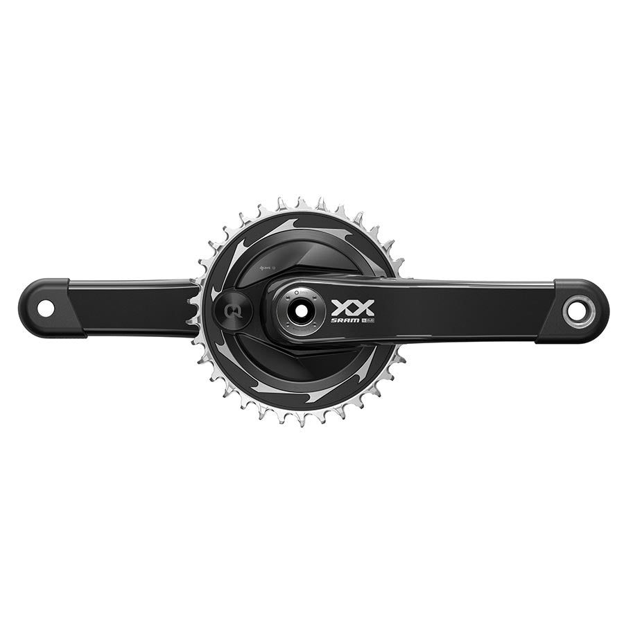 SRAM XX SL T-Type Power Meter crankset in black, 175mm length, designed for boost bikes, with integrated power measurement system.