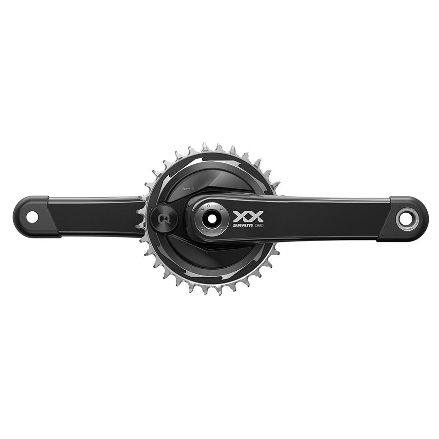 SRAM XX T-Type Spider Power Meter crankset in black, 175mm length, boost compatibility, measuring cycling power.