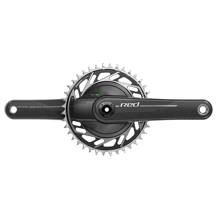 SRAM Red AXS 1x XPLR power meter crankset with black DUB crankarms, 160mm length, road disc bike, and integrated power measurement