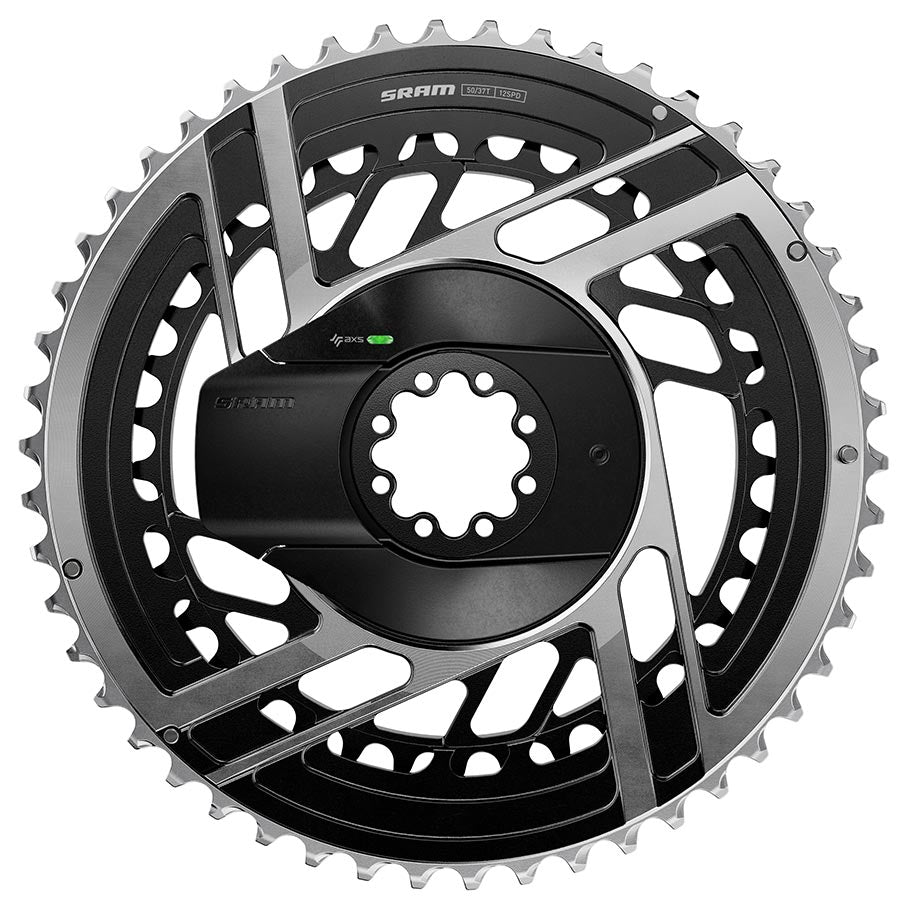 SRAM Red AXS E1 Power Meter Crankset with 46-tooth and 33-tooth chainrings, high-performance power meter crankset for cycling.