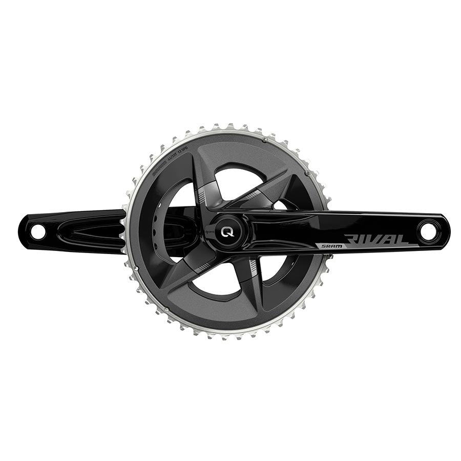 SRAM Rival D1 Quarq 2x power meter crankset with 48-35 chainrings, black road disc, 160mm crank length, DUB bottom bracket